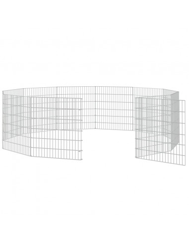 Conigliera con 12 Pannelli 54x60 cm Ferro Zincato