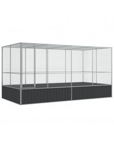 Voliera con Estensione Argento 418x207x212 cm in Acciaio 2