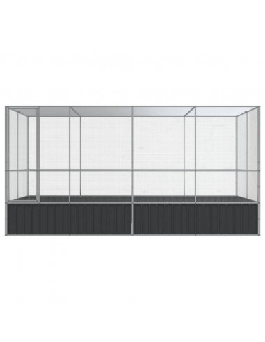Voliera con Estensione Argento 418x207x212 cm in Acciaio