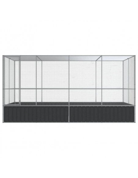 Voliera con Estensione Argento 418x207x212 cm in Acciaio