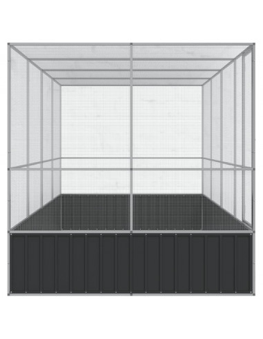 Voliera con Estensione Argento 418x207x212 cm in Acciaio