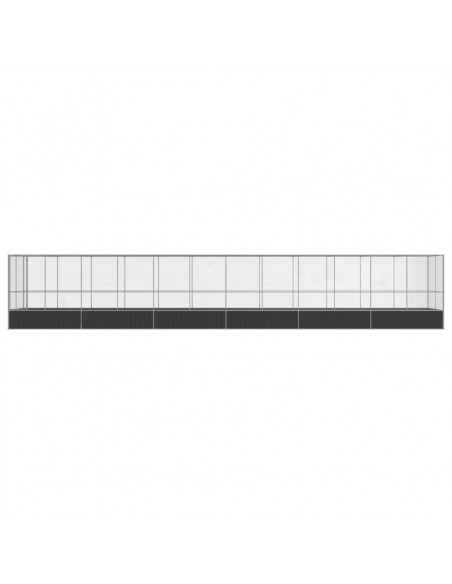 Voliera con Estensione Argento 1246x207x212 cm in Acciaio