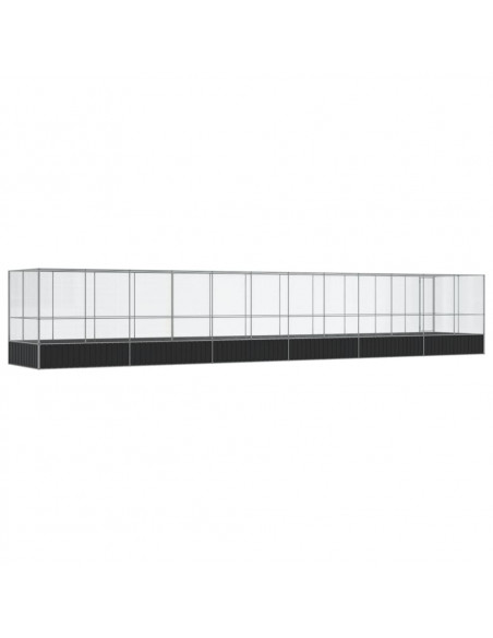 Voliera con Estensione Argento 1246x207x212 cm in Acciaio