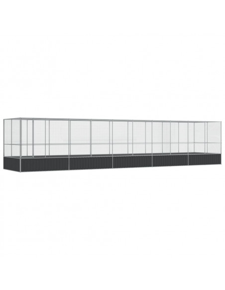 Voliera con Estensione Argento 1039x207x212 cm in Acciaio