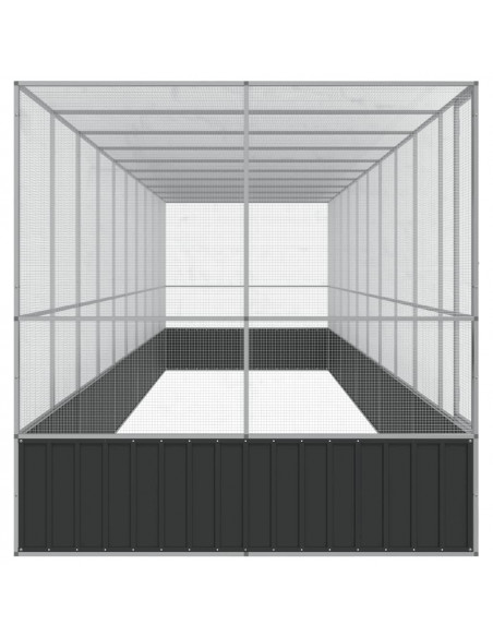 Voliera con Estensione Argento 1039x207x212 cm in Acciaio