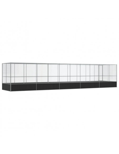 Voliera con Estensione Argento 1039x207x212 cm in Acciaio