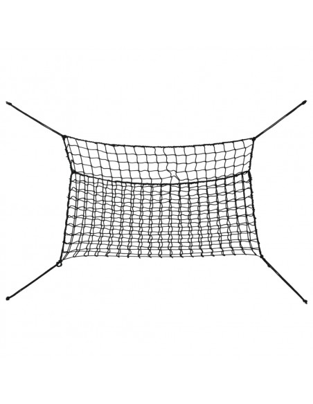 Reti da Fieno 2pz Rettangolari Neri 150x90 cm in PP
