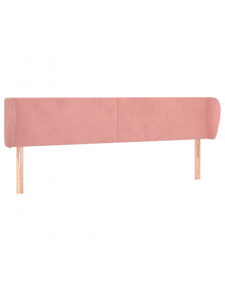 Testiera ad Orecchio Rosa 183x23x78/88 cm in Velluto