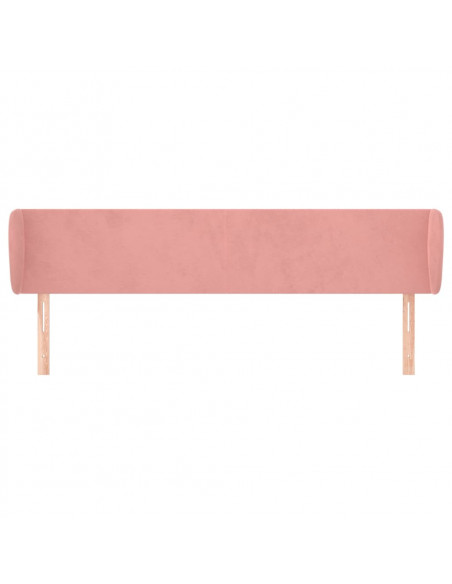 Testiera ad Orecchio Rosa 183x23x78/88 cm in Velluto
