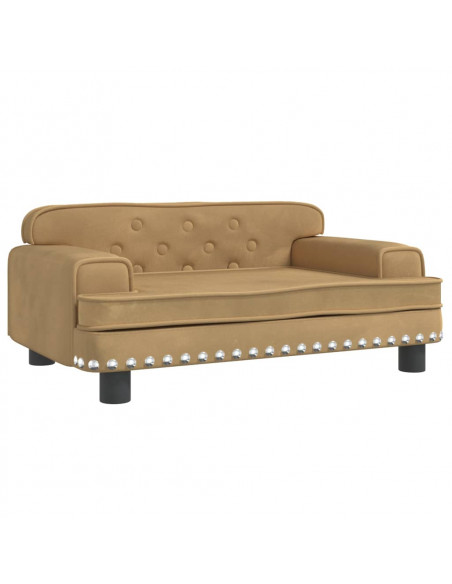 Lettino per Cani Marrone 70x45x30 cm in Velluto
