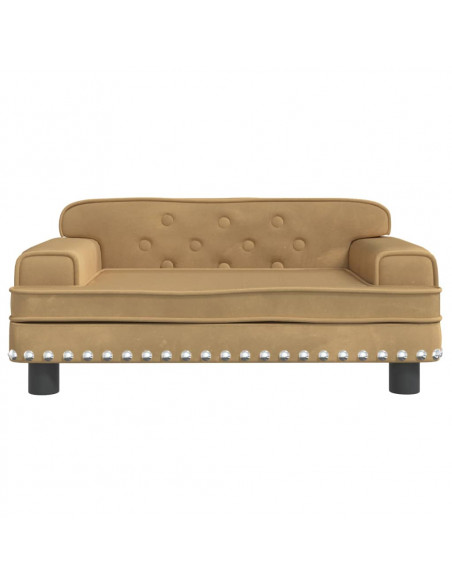 Lettino per Cani Marrone 70x45x30 cm in Velluto