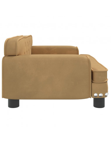 Lettino per Cani Marrone 70x45x30 cm in Velluto