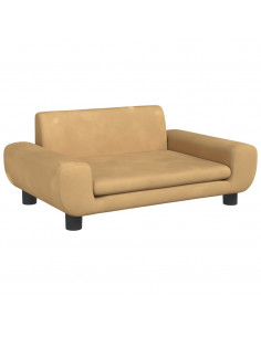 Lettino per Cani Marrone 70x45x33 cm in Velluto 2