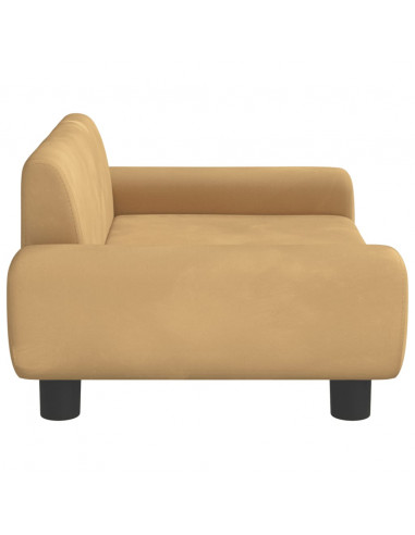 Lettino per Cani Marrone 70x45x33 cm in Velluto