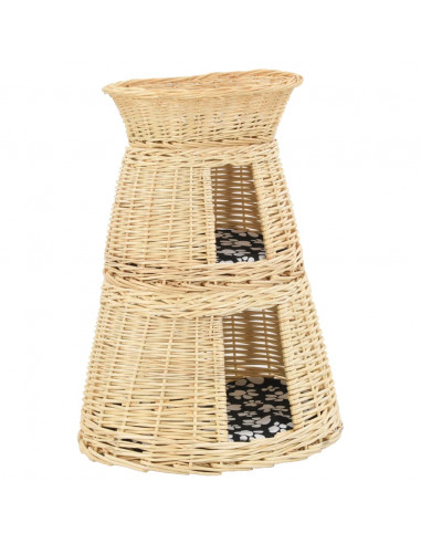 Set Ceste per Gatti con Cuscini 3 pz 47x34x60 cm Salice Naturale