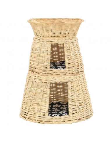 Set Ceste per Gatti con Cuscini 3 pz 47x34x60 cm Salice Naturale