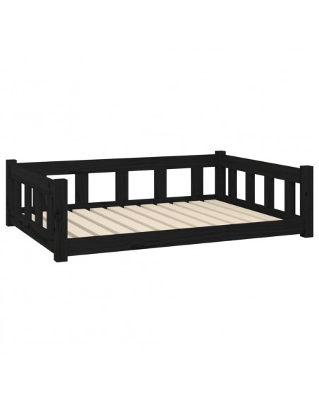Cuccia per Cani Nera 105,5x75,5x28 cm in Legno Massello di Pino