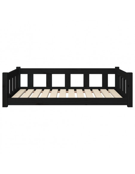 Cuccia per Cani Nera 105,5x75,5x28 cm in Legno Massello di Pino