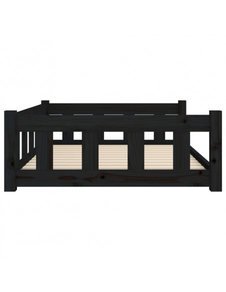 Cuccia per Cani Nera 105,5x75,5x28 cm in Legno Massello di Pino