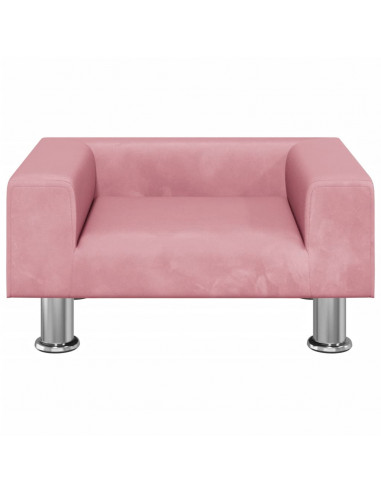 Lettino per Cani Rosa 50x40x26,5 cm in Velluto