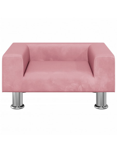 Lettino per Cani Rosa 50x40x26,5 cm in Velluto