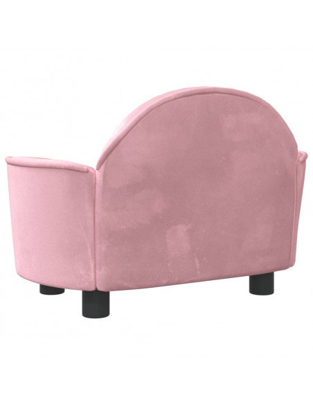 Lettino per Cani Rosa 66x40x45 cm in Velluto