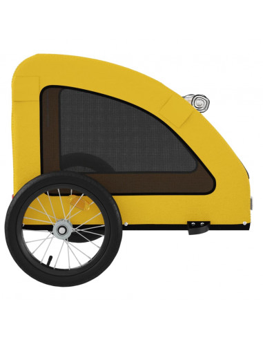 Rimorchio da Bici per Animali Giallo Oxford e Ferro