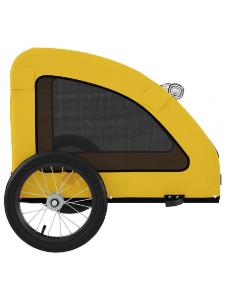 Rimorchio da Bici per Animali Giallo Oxford e Ferro