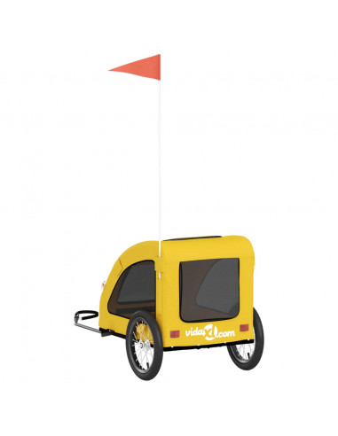 Rimorchio da Bici per Animali Giallo Oxford e Ferro