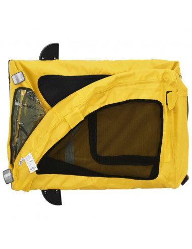 Rimorchio da Bici per Animali Giallo Oxford e Ferro