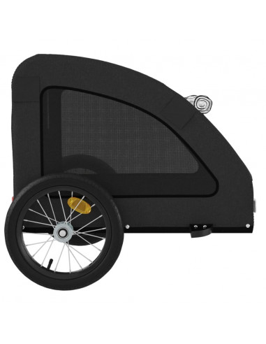 Rimorchio da Bici per Animali Nero Oxford e Ferro