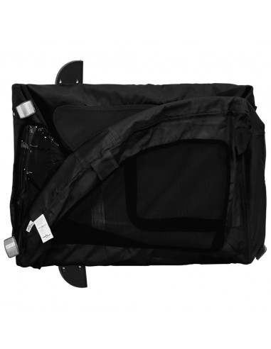 Rimorchio da Bici per Animali Nero Oxford e Ferro