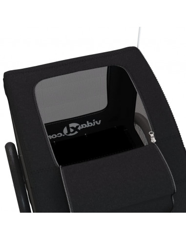 Rimorchio da Bici per Animali Nero Oxford e Ferro