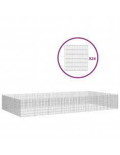 Recinto per Animali Ruspante 24 Pannelli 54x60 cm Ferro Zincato 2