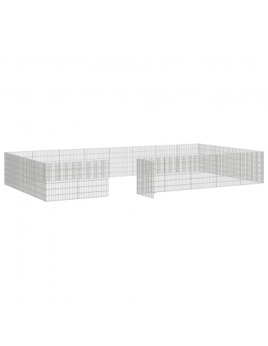 Recinto per Animali Ruspante 24 Pannelli 54x60 cm Ferro Zincato