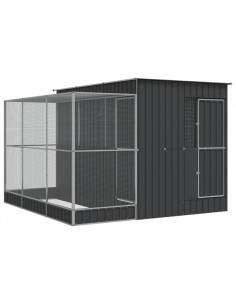 Voliera con Estensione Argento 290x303x216 cm in Acciaio 2