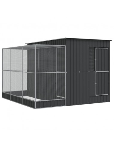 Voliera con Estensione Argento 290x303x216 cm in Acciaio