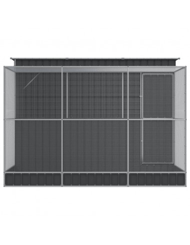 Voliera con Estensione Argento 290x303x216 cm in Acciaio