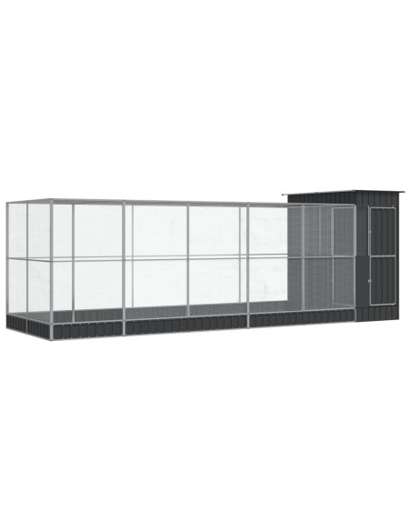 Voliera con Estensione Argento 623x203x216 cm in Acciaio