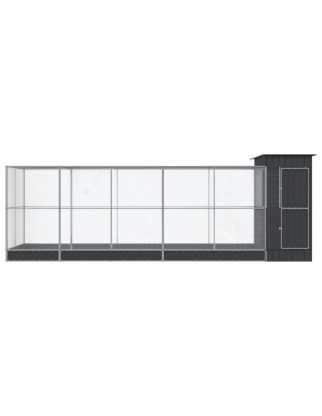 Voliera con Estensione Argento 623x203x216 cm in Acciaio