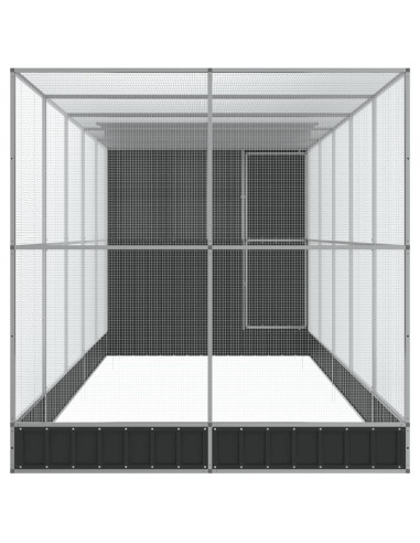 Voliera con Estensione Argento 623x203x216 cm in Acciaio