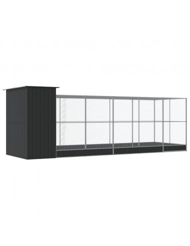 Voliera con Estensione Argento 623x203x216 cm in Acciaio