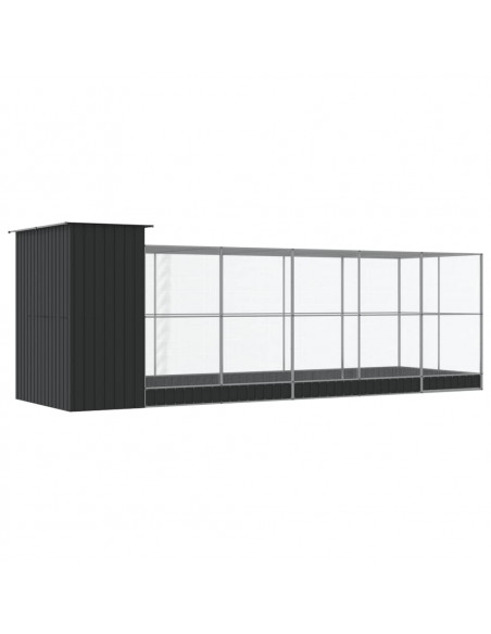 Voliera con Estensione Argento 623x203x216 cm in Acciaio