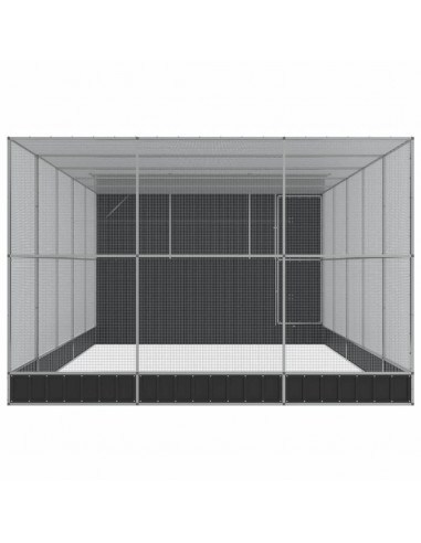 Voliera con Estensione Argento 704x303x216 cm in Acciaio