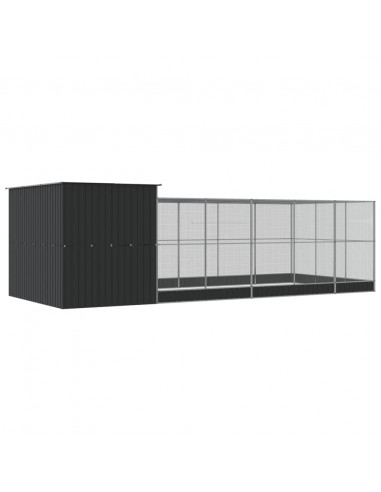 Voliera con Estensione Argento 704x303x216 cm in Acciaio