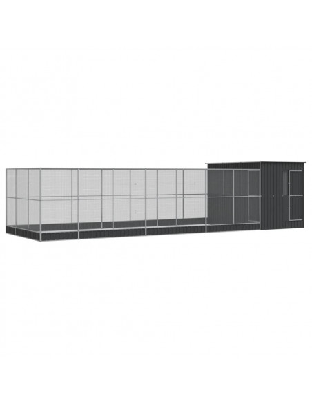 Voliera con Estensione Argento 911x303x216 cm in Acciaio
