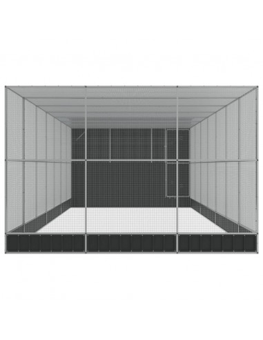 Voliera con Estensione Argento 911x303x216 cm in Acciaio