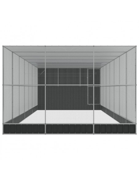 Voliera con Estensione Argento 911x303x216 cm in Acciaio