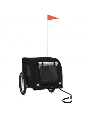 Rimorchio da Bici per Animali Nero Oxford e Ferro