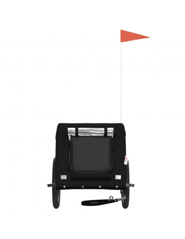 Rimorchio da Bici per Animali Nero Oxford e Ferro